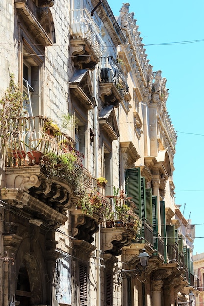 Ortigia Straßenansicht Syrakus Sizilien Italien