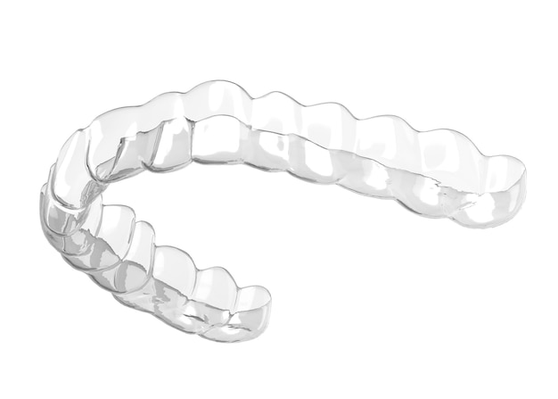 ortodoncia invisible invisalign fondo blanco renderizado 3d