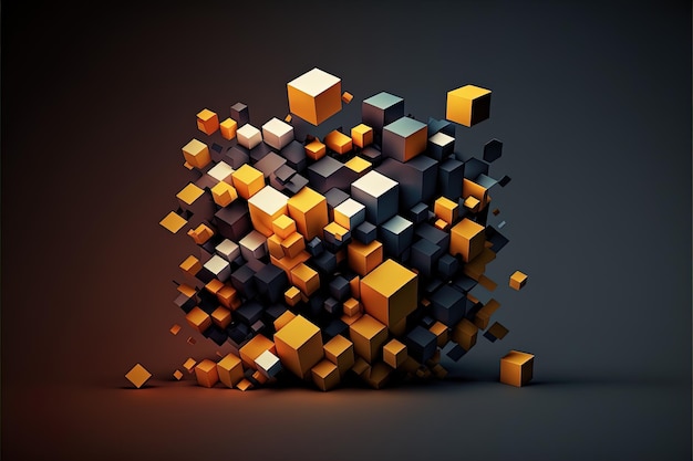 Os cubos 3d abstratos formam a ilustração do conceito de construção de equipe