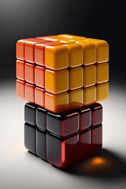 Os cubos de Rubik são empilhados uns sobre os outros papel de parede estilo 3d