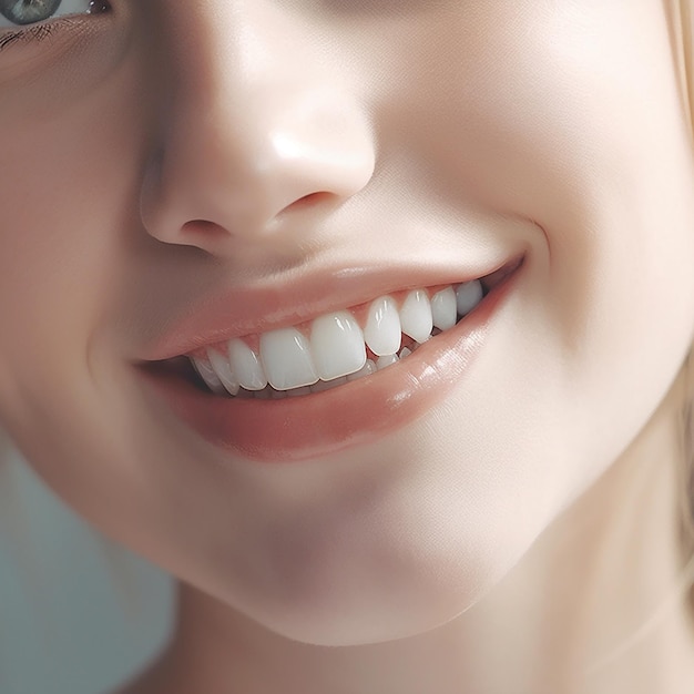 os dentes brancos de uma menina