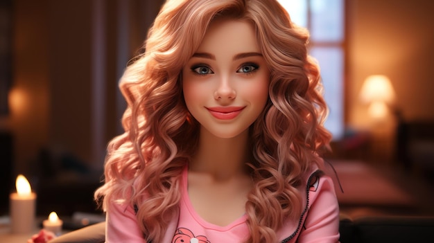 Os detalhes são importantes Barbie realista olhos azuis brilhantes bochechas rosadas Criado com IA generativa
