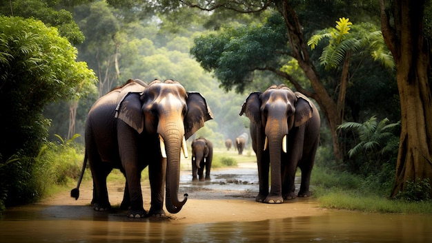 Os elefantes de Bangladesh são muito bonitos.