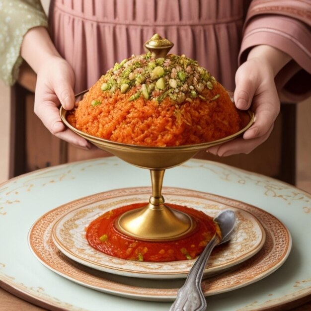 Foto os famosos doces indianos gajar ka halwa