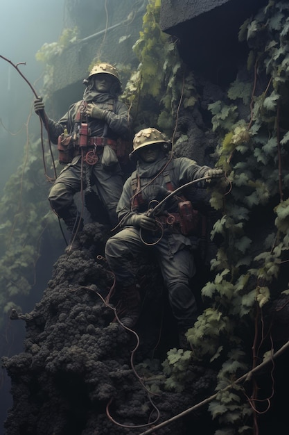 Os gigantes verdes conquistaram Tucson Os homens do exército conquistaram a videira Coberta de árvore de sequóia com cordas