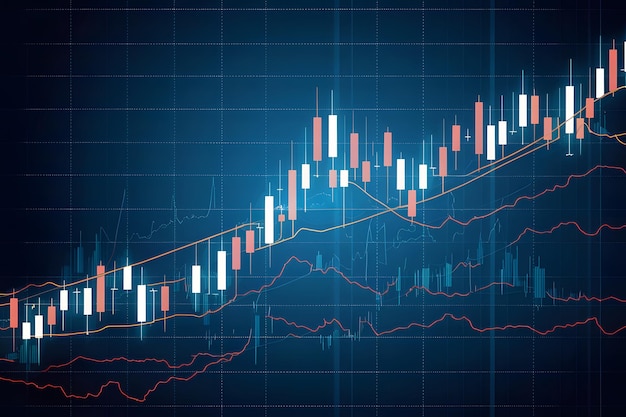 Os gráficos de negociação dos mercados financeiros e os gráficos de velas retratam as tendências