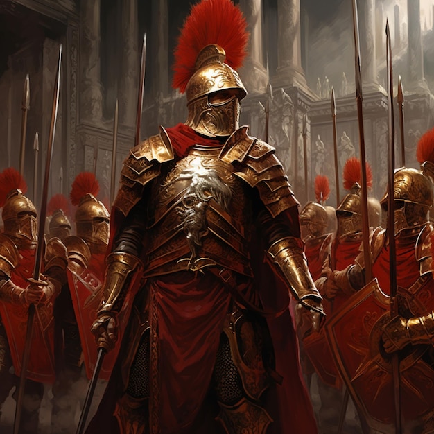 Os guardas pretorianos lutam contra os seus inimigos.