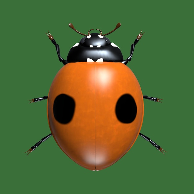 Os insetos são ilustração 3d de joaninhas
