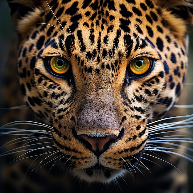 Os leopardos observam a beleza de perto