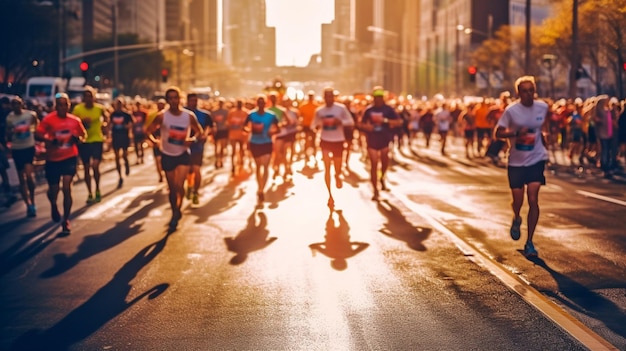 Os movimentos dos maratonistas nas ruas da cidade são nebulosos GERAR IA