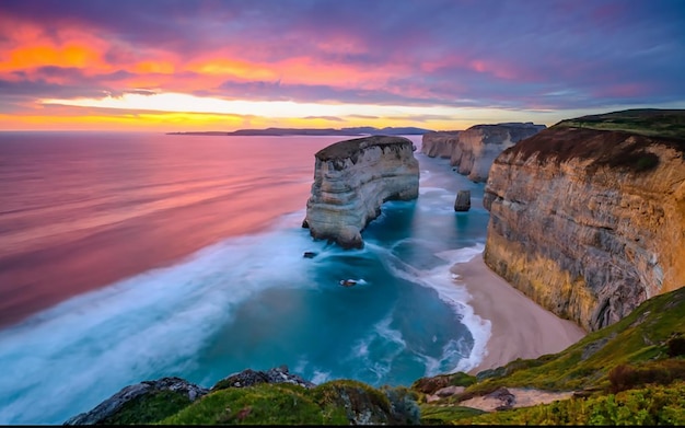 Os murmúrios do oceano os ecos das montanhas