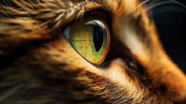 Os olhos de um gato vistos de perto