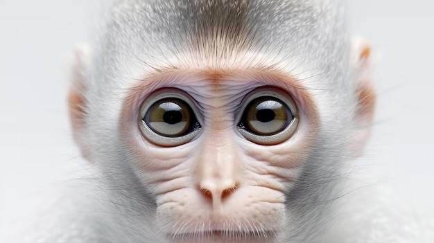 Baixe Close-up de um Macaco Branco com Olhos Vermelhos PNG - Creative  Fabrica