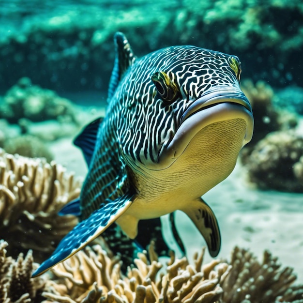 Foto os peixes-anjo são belezas aquáticas cativantes