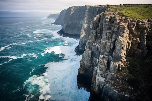 Os penhascos na costa são um destino turístico popular.