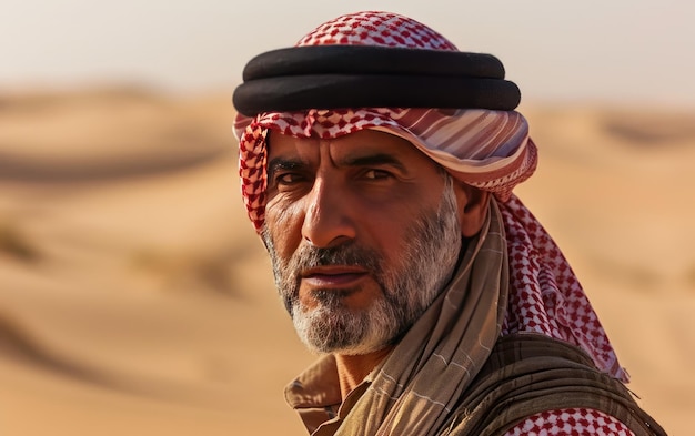 Os peregrinos do deserto presença simbólica viagens nômades simbolismo de um homem árabe no espaço do deserto cópia