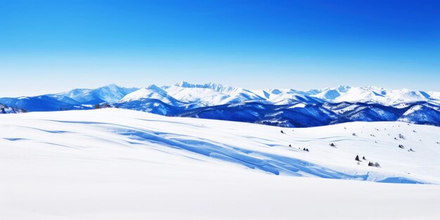 Os picos das montanhas de inverno estão cobertos de neve Paisagem de esqui Freeriding Esportes de inverno IA generativa