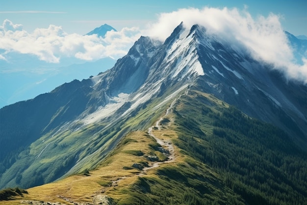 Os picos imponentes das Montanhas Rochosas perfuram o céu graciosamente