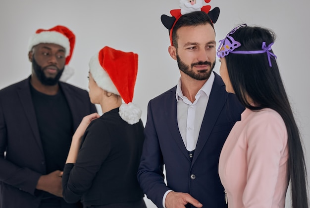 Os quatro empresários comemorando o natal