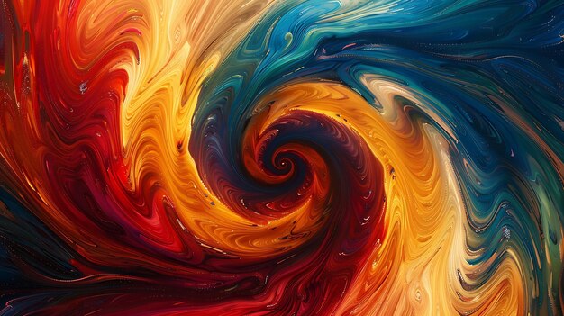 Os redemoinhos multicoloridos formam um fundo animado e vibrante com ricas texturas e energia dinâmica