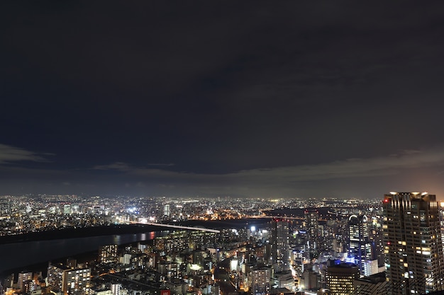 Osaka-Stadt in Japan-Stadtbild bei Nachtansicht