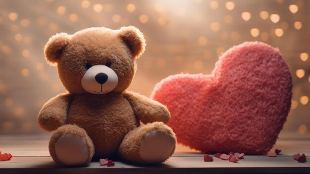 Foto osito de peluche con un corazón