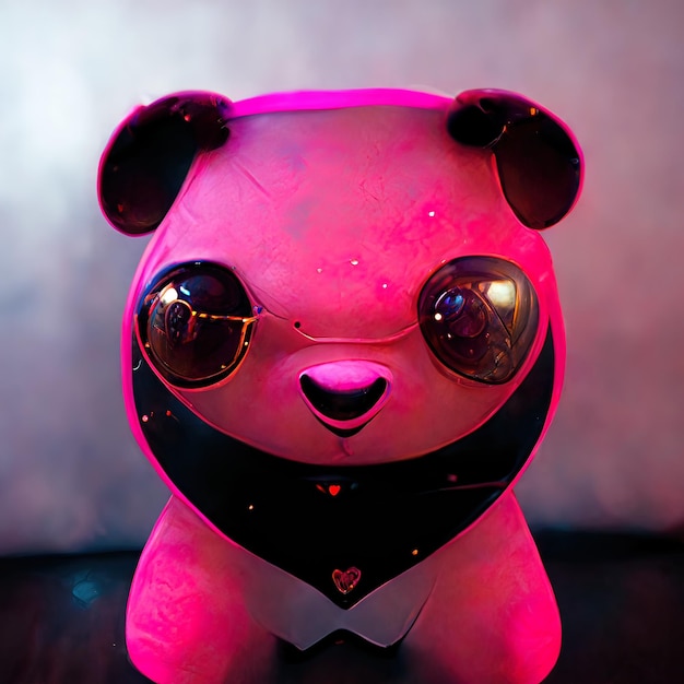 Foto osito de peluche rosa neón_ia generativa