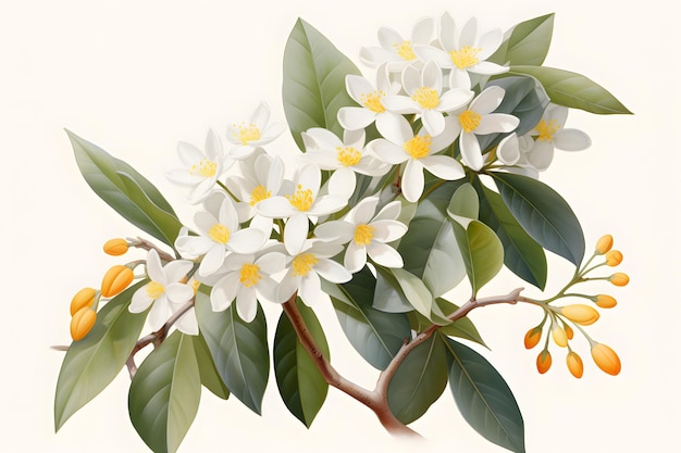 Osmanthus Sketch Zeichnung inspiriert von der Natur