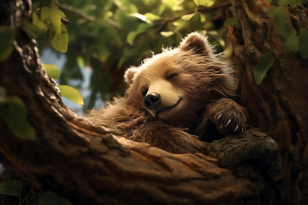 Un oso en un árbol