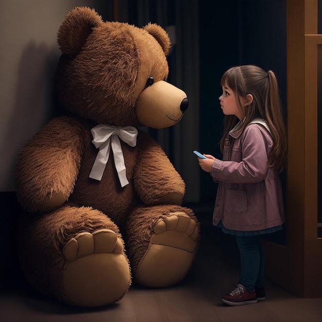 El oso y la chica.