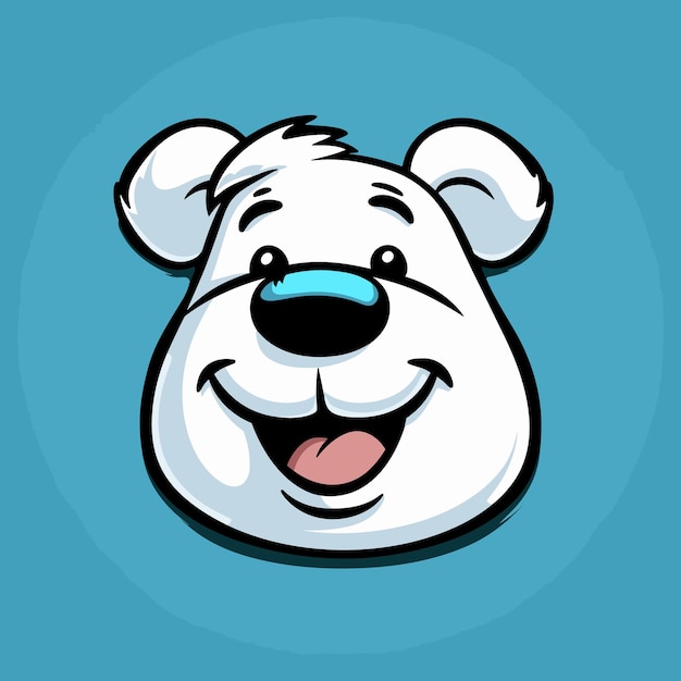 un oso de dibujos animados con una nariz negra y una cara blanca que dice panda