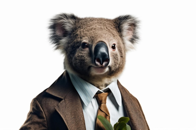 un oso koala con traje y corbata