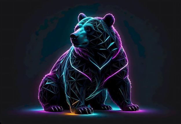 El oso de las luces de neón