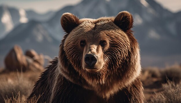 Oso majestuoso en el desierto generado por IA