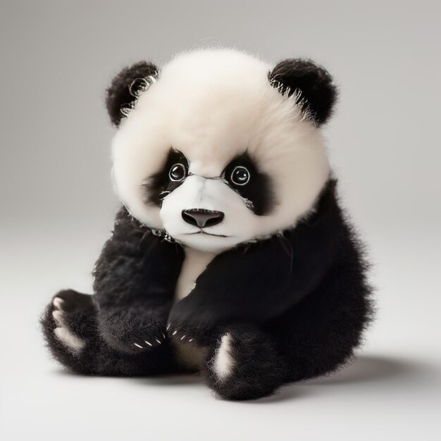Foto un oso panda con un abrigo negro y una chaqueta negra