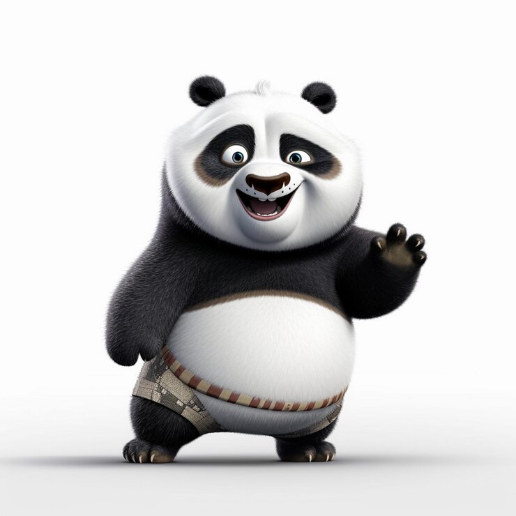 Foto un oso panda con una camisa que dice panda en él