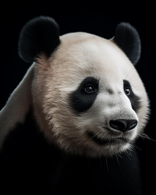 Un oso panda con pelaje blanco y negro.