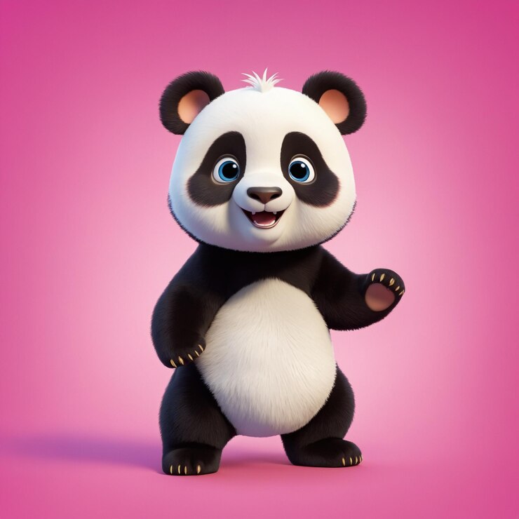 Foto un oso panda con un vientre blanco y pelaje negro