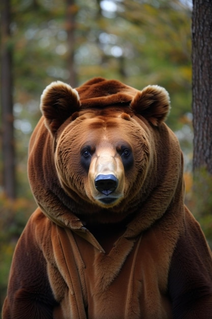 Un oso pardo con nariz blanca y nariz marrón.