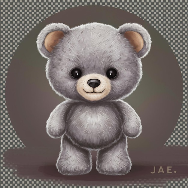 un oso de peluche con una camisa que dice "j"