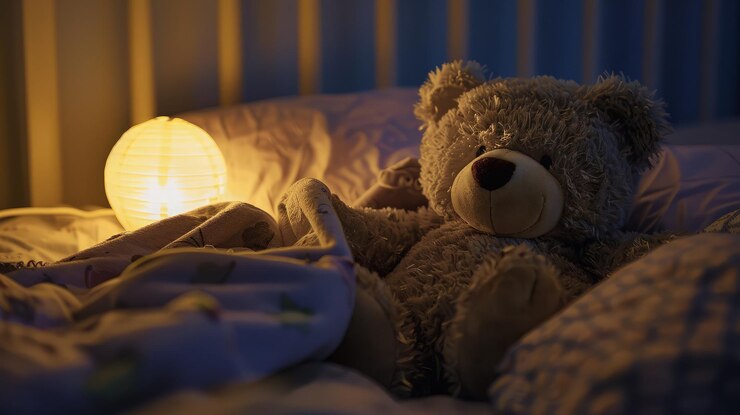 El oso de peluche y la luz nocturna