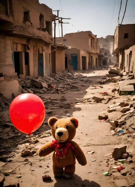 Foto el oso de peluche solitario