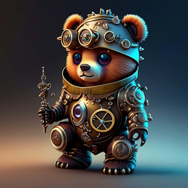 Foto oso de peluche steampunk