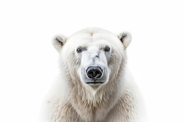 El oso polar aislado en el fondo blanco de la IA