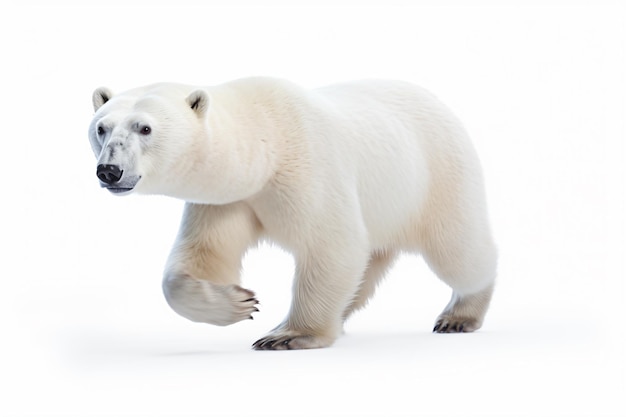 un oso polar caminando por un campo cubierto de nieve