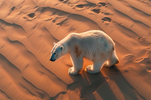 El oso polar caminando en el desierto generó el concepto del calentamiento global