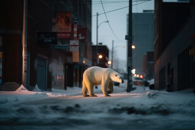 Oso polar en la ciudad