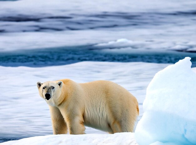 el oso polar está sentado en la nieve