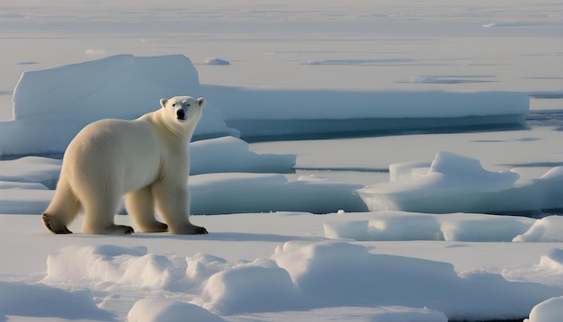 un oso polar en el hielo con la palabra polar en él