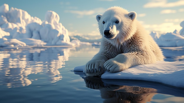 oso polar en el hielo